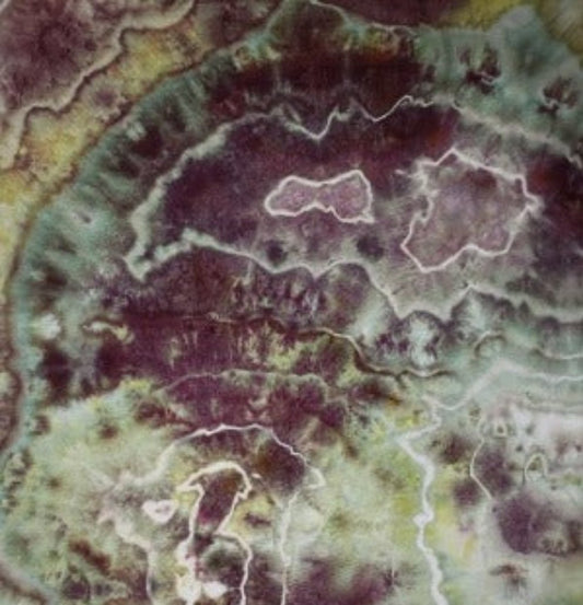 Geode tie, dye over ice.