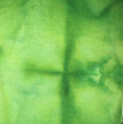 Scrunched, dye over ice.