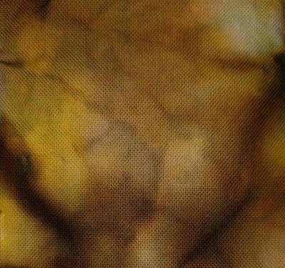 Scrunched, dye over ice.
