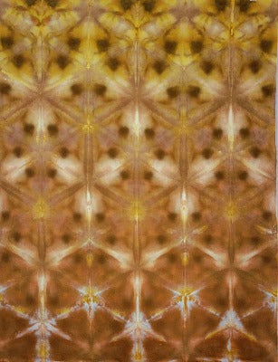 Shibori fold, dye under ice. Photo credit: Margo Farnsworth.