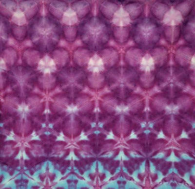 Shibori fold, dye under ice. Photo credit: Margo Farnsworth.