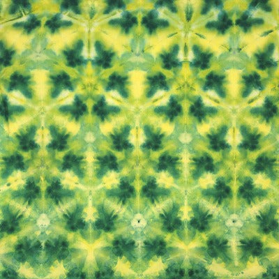 Shibori fold, dye under ice. Photo credit: Margo Farnsworth.