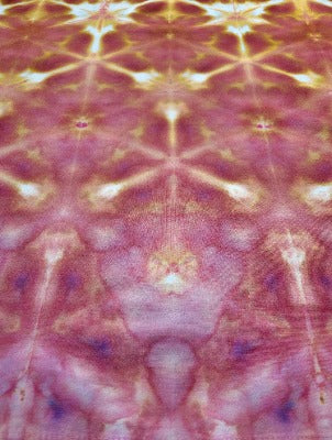 Shibori fold, dye under ice. Photo credit: Margo Farnsworth.