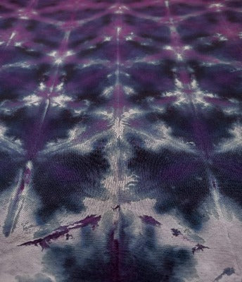 Shibori fold, dye under ice. Photo credit: Margo Farnsworth.