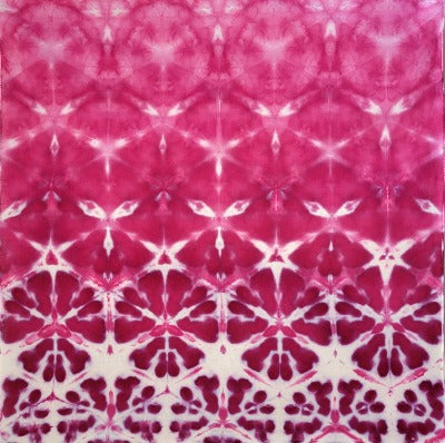 Shibori fold, dye under ice. Photo credit: Margo Farnsworth.