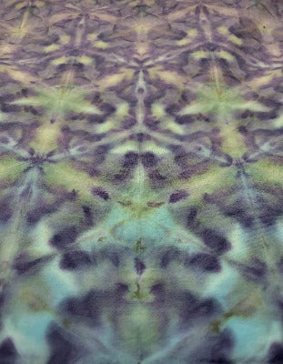 Shibori fold, dye under ice. Photo credit: Margo Farnsworth.