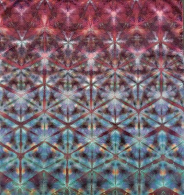 Shibori fold, dye under ice. Photo credit: Margo Farnsworth.