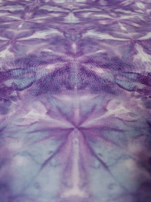 Shibori fold, dye under ice. Photo credit: Margo Farnsworth.
