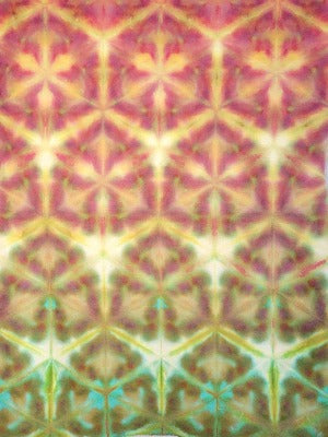 Shibori fold, dye under ice. Photo credit: Margo Farnsworth.