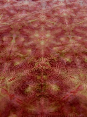 Shibori fold, dye under ice. Photo credit: Margo Farnsworth.