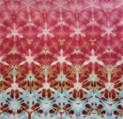 Shibori fold, dye under ice. Photo credit: Margo Farnsworth.