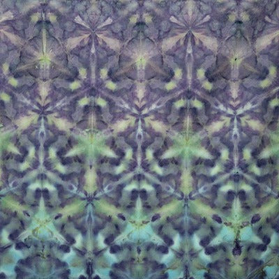 Shibori fold, dye under ice. Photo credit: Margo Farnsworth.