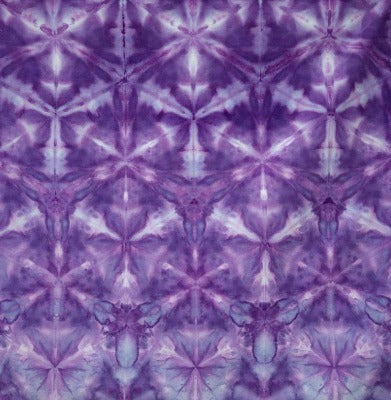 Shibori fold, dye under ice. Photo credit: Margo Farnsworth.