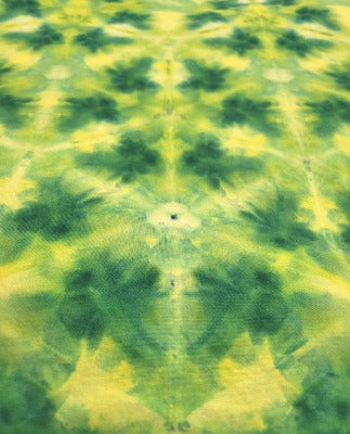 Shibori fold, dye under ice. Photo credit: Margo Farnsworth.