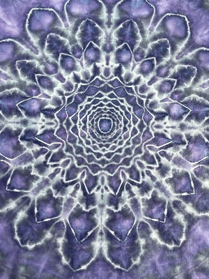 Mandala, hot water irrigation. 1 tbs dye to 1/3 cup soda ash. Photo credit: Brent Walker.
