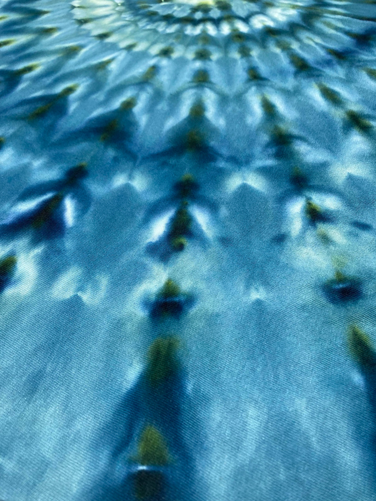 Incline fan fold, dye under ice. Photo credit: Scott Walker, Rad Dyes.