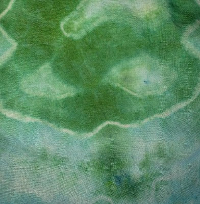 Geode tie on cotton, dye over ice.