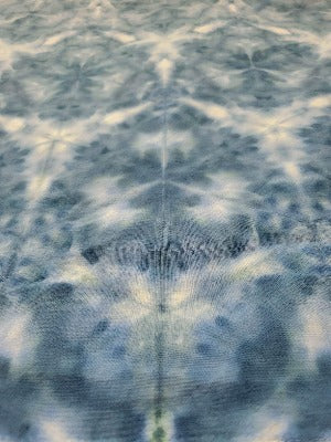 Shibori fold, dye under ice. Photo credit: Margo Farnsworth.