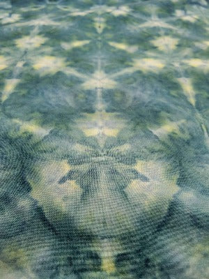 Shibori fold, dye under ice. Photo credit: Margo Farnsworth.