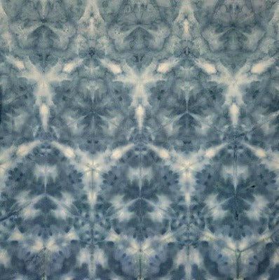 Shibori fold, dye under ice. Photo credit: Margo Farnsworth.