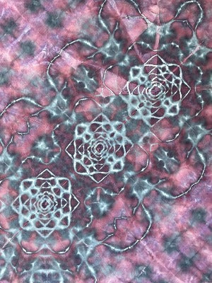 Triple mandala ronstar, hot water irrigation. 1 tbs dye to 1/3 cup soda ash. Photo credit: Brett Walker.