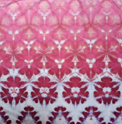 Shibori fold, dye under ice. Photo credit: Margo Farnsworth.