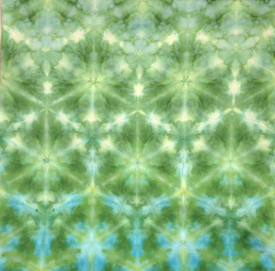 Shibori fold, dye under ice. Photo credit: Margo Farnsworth.