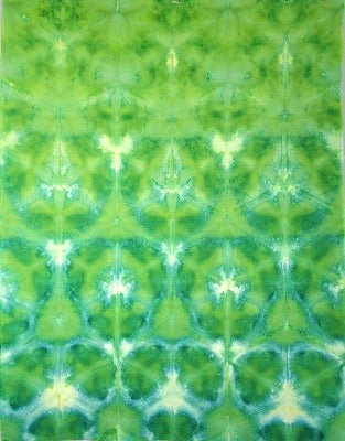 Shibori fold, dye under ice. Photo credit: Margo Farnsworth.