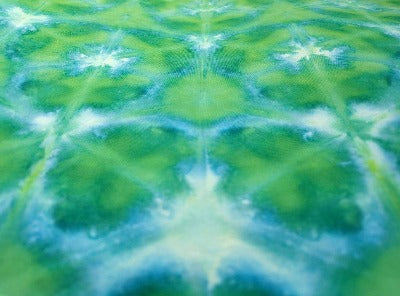 Shibori fold, dye under ice. Photo credit: Margo Farnsworth.