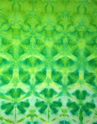 Shibori fold, dye under ice. Photo credit: Margo Farnsworth.