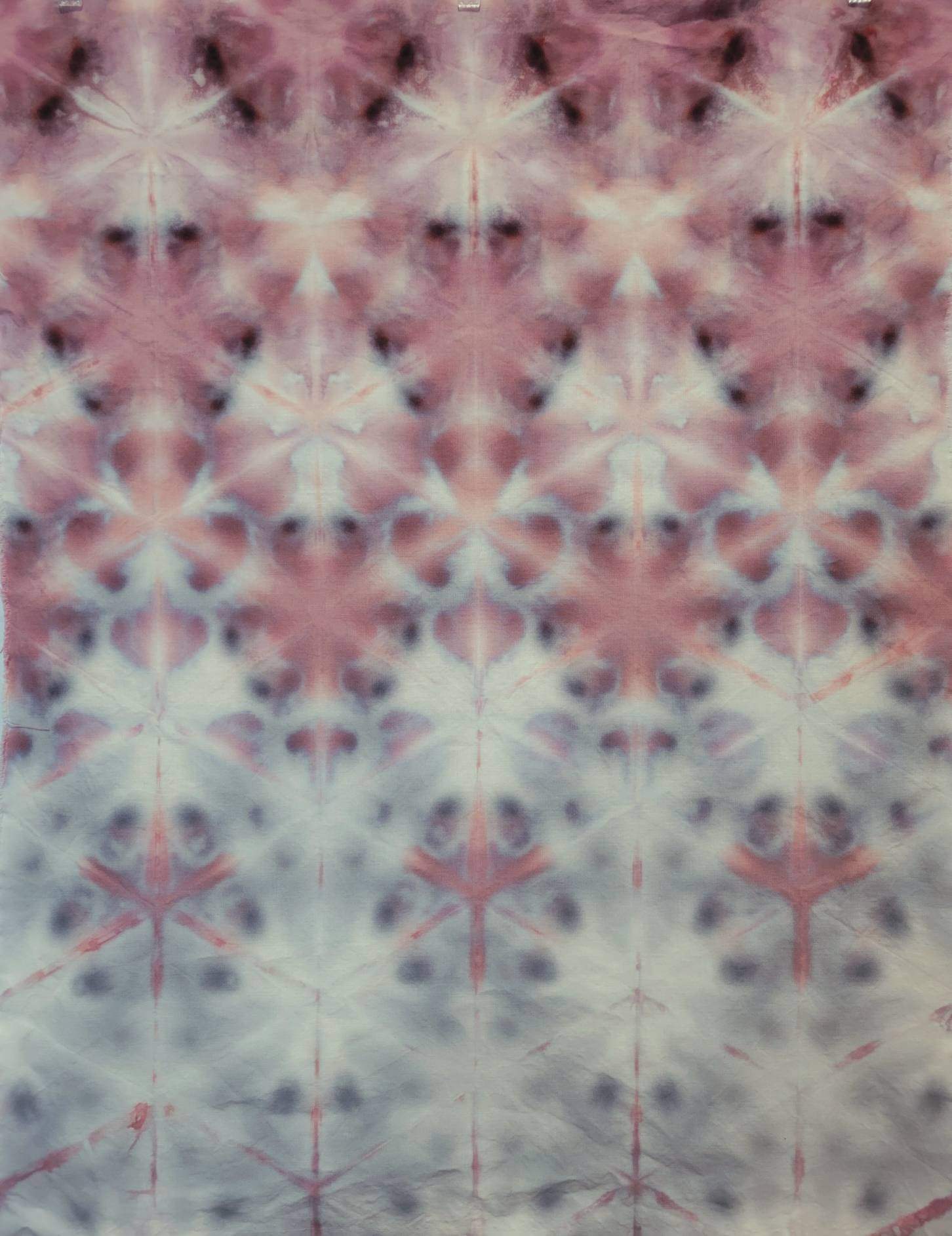 Shibori folded, dye under ice, light handed. Photo credit: Margo Farnsworth.