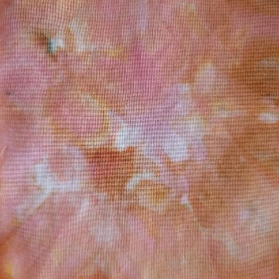 Scrunched, dye over ice. Light dye application on quilter's cotton. Photo credit: Margo Farnsworth.